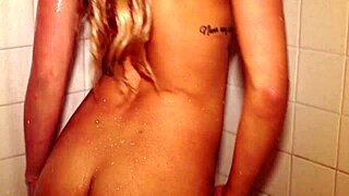 Fucking myself hard in the shower with a dildo