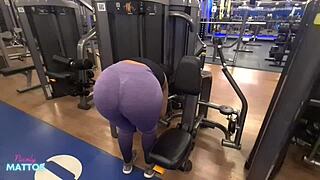 i'm working out wet without panties to tease my trainer, then masturbate at home
