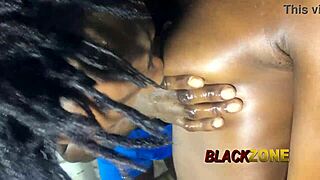 Hot ebony stepmom's narrow ass gets steamy shower action in bedroom fun