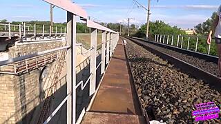 We nearly got caught trying to bang on the train with neighbors watching