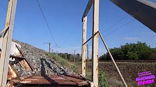 We nearly got caught trying to bang on the train with neighbors watching