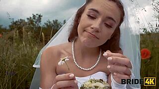 Bride4k runs from fiancé to bang a stranger shepherd outdoors in wild passion