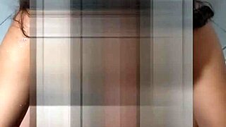 Ebony teen takes piss and gives blowjob