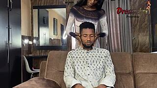 Slim baddie intensely teases and fucks big black cock passionately.