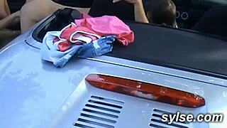 i fucked a teen and milf in the car before a threesome by the road