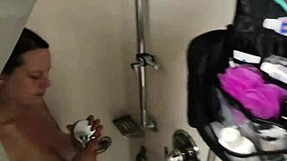 Hey, wanna see a hot wife give a POV blowjob in a public shower behind the scenes?