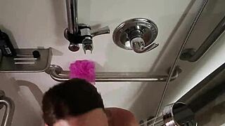 Hey, wanna see a hot wife give a POV blowjob in a public shower behind the scenes?