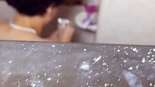 Latina bisexual amateur squirts while showering alone in her room