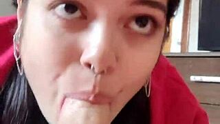 Debora Prado Sucking Cock Deepthroat in Morning