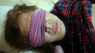 Wow! Huge Cumshots Flood My Mouth and Face from Real Cuckold Hubby!