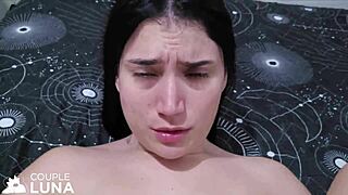 Young married teen sucks huge cock before taking it deep in her ass for a powerful orgasm.