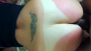 Nice tanned ass milf anal drilling ends with deep anal creaming as she moans