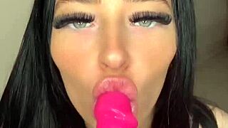 British slut intensely masturbates on webcam reaching orgasm