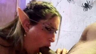 Halloween Elf Deepthroats Black Dick