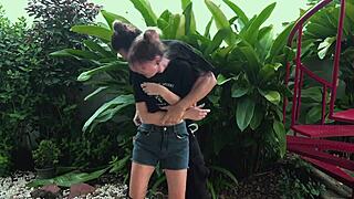 Beauty from the Park Gets Bound in Bondage, Tickled Outdoors While Moaning