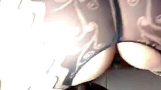 Asian Milf in Sexy Bra and Open Stockings Begs for Action Close Up