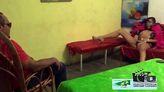 Ebony beauty bends over for doggystyle with the short bar owner