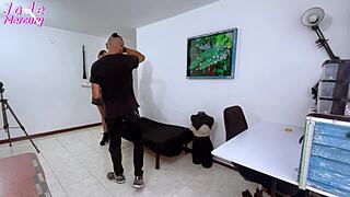 i fuck my tailor because i can't pay for the lingerie. athletic colombian with big tits and ass takes huge cock.