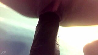 Young wife enjoys large toy play