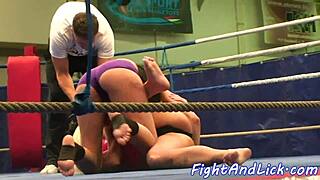 bigtits european babe wrestles a busty dyke in close-up action, damn!