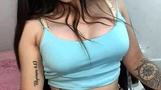 Beautiful teen shows her big tits live on cam 😉