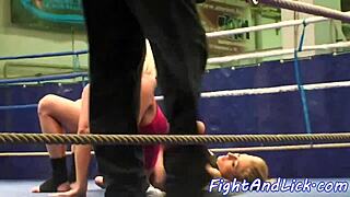 bigtits european babe wrestles a busty dyke in close-up action, damn!