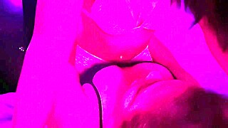 Big tongue sucking with lesbian kisses before going to bed