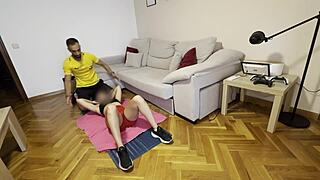 Attractive latina feels deep passion fucking personal trainer