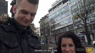 uh, this busty brunette got her shaved pussy banged for cash