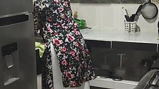 colombian mature bent over for step-nephew's deepthroat and cum in mouth