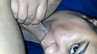 Watch this Indian bitch sucking dick so passionately! She takes it deep and moans loudly while getting her pussy licked.