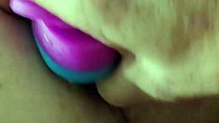 Chubby Brunette Uses Rainbow Dildo for Anal