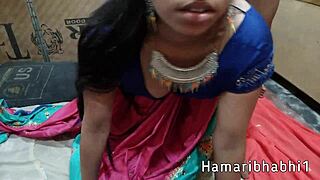 Mature indian wife enjoys hot horny romantic sex in saree blouse