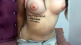 Look at this beautiful girl flashing her big tits live!