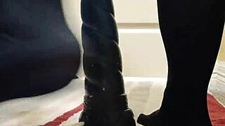 Chubby Fox Plays Solo with Cum Lube and Monster Toy