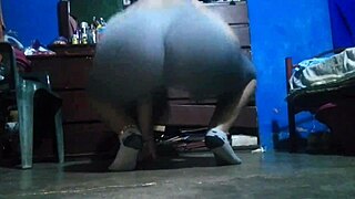 very sexy brunette has a big ass working out