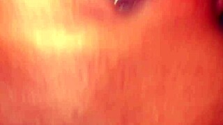 Ebony amateur blows big black cock in pov, monster dick on her face.