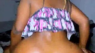 Passionate anal encounter with ebony stepsister at home. Bent over and facial included.