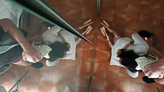 Milf in stockings chokes on cock, swallows big cumshot