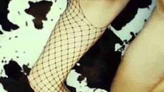 Milf dances striptease with masturbation. Then takes big dick in tight holes.