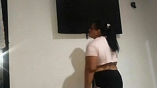 cheating fat ass colombian wife fucks husband's friend's big black cock while he works at home