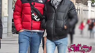 Hot Spanish Tourist Nuria Hunts Guys for Street Action