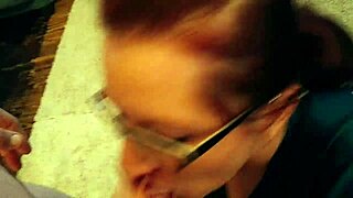 Redhead Wife's Sunday Blowjob in Lingerie