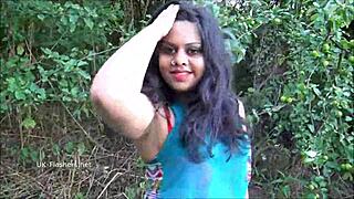 Indian BBW Kiki flashes in public, indulging in risky outdoor masturbation for thrills.