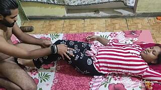 Real indian girl feels huge load on natural tits