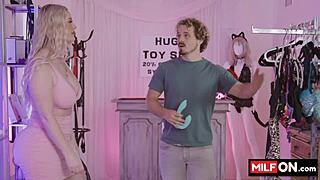 Busty Blonde Seduces Partner with Natural Boobs