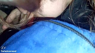 My friend gives blowjob in the car