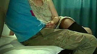 hot milf lets stepson tape her blowjob