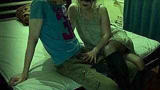 hot milf lets stepson tape her blowjob