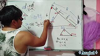 Asijská nerd studentka svádí učitele v ložnici